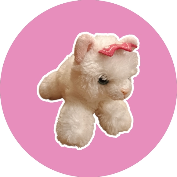 Aurora Pink Princess Crown Kitty Cat Plush 6 Inch White Soft & Fuzzy - Picture 1 of 14